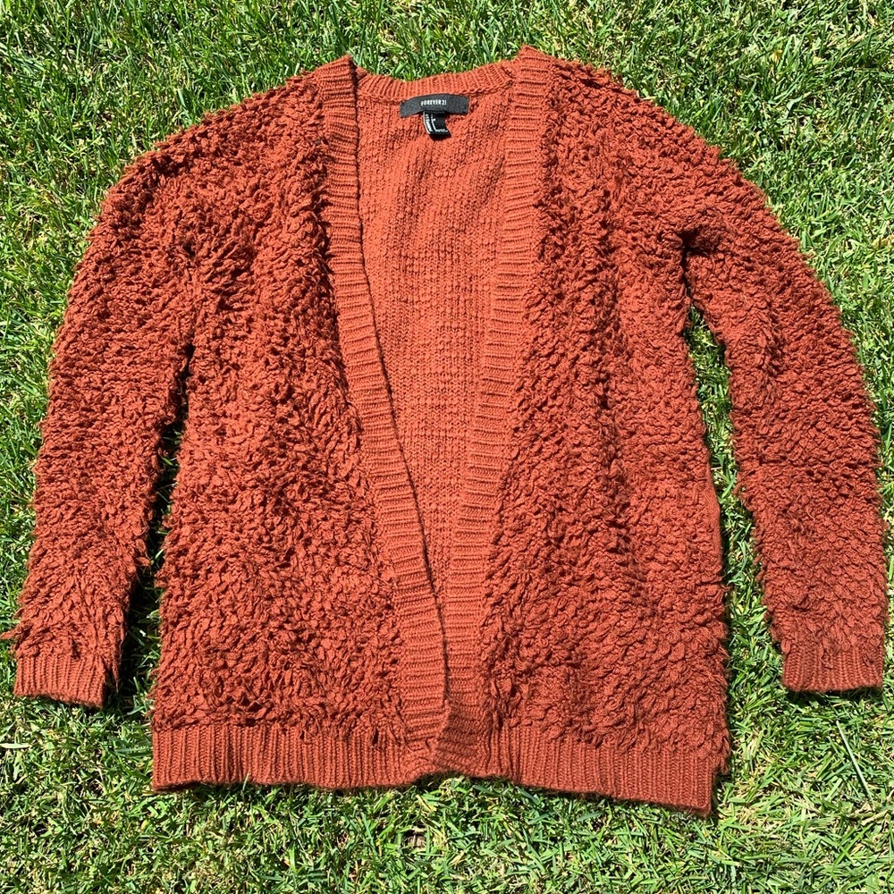 Forever21 burnt orange cardigan with pockets